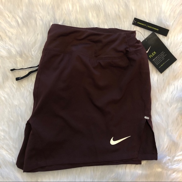 NWT! Nike Womens Burgundy Flex Dri Fit Shorts - Picture 6 of 7
